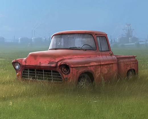 image above Detail of illustration Rusty Truck by Martin Lisec